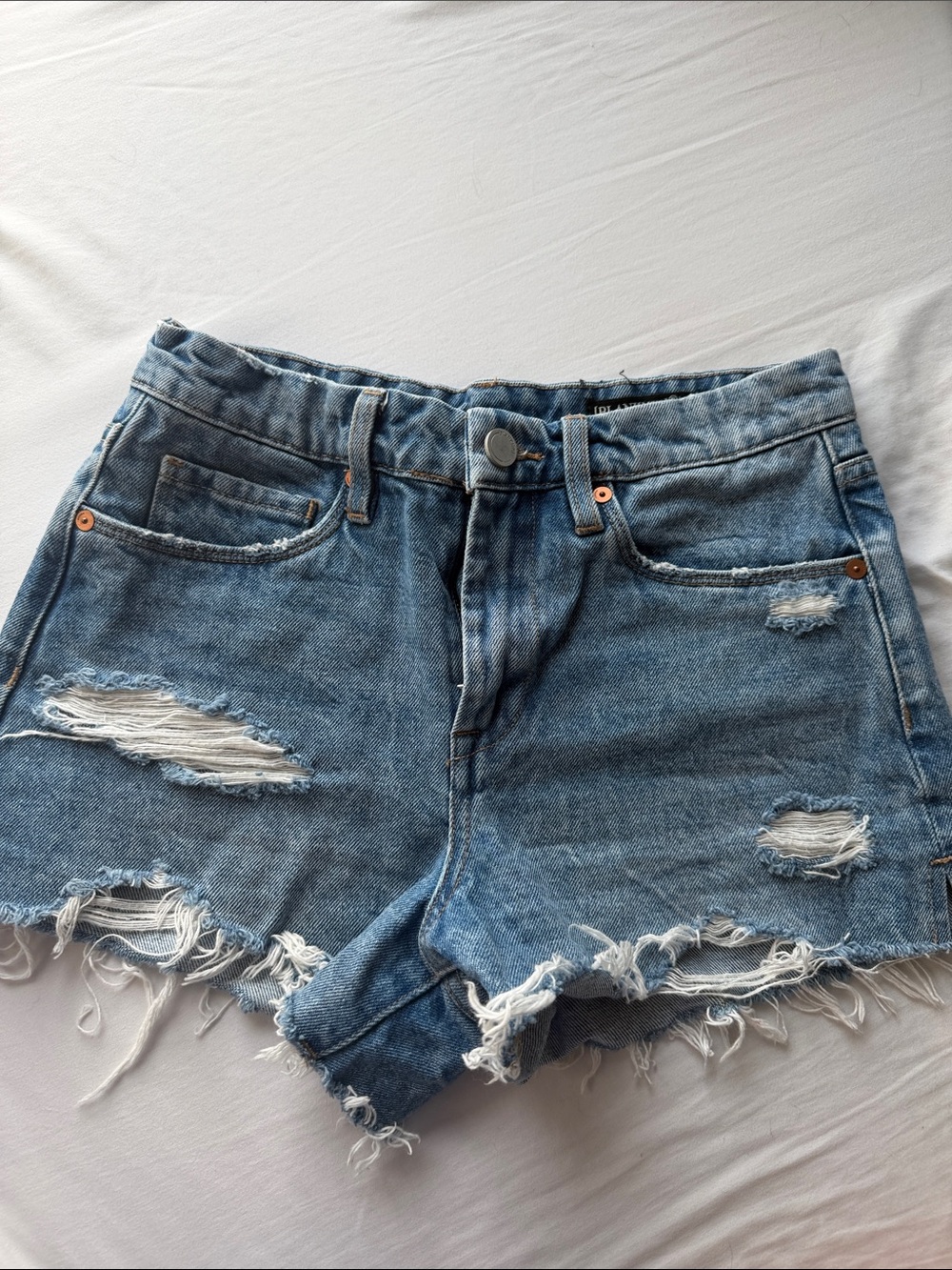 Blank NYC Light Blue Distressed Jean Shorts